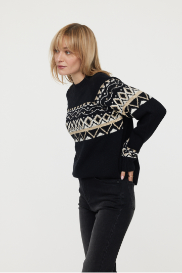 Sweaters W CHRISTA ML W526 100 - BLACK