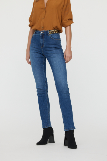 Taisnie džinsi W LC161 F D191 MED.B ZD - MEDIUM BLUE BRUSHED