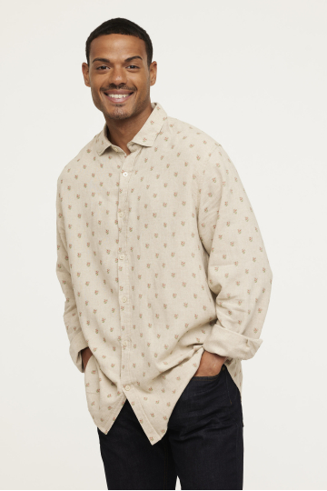 Shirts M DASFO ML S538 AB 521 - ARGILE BEIGE