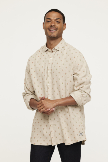 Shirts M DASFO ML S538 AB 521 - ARGILE BEIGE