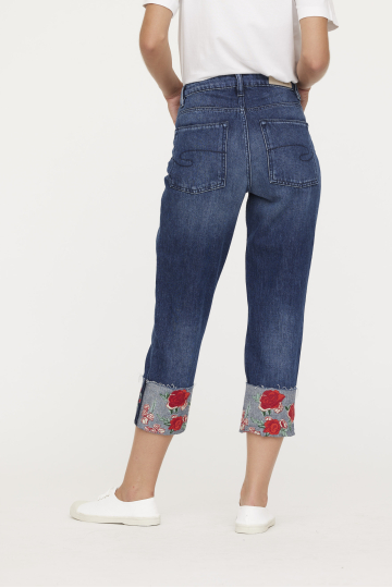 Mom jeans W JULIE F CR D134 DB ZI - DARK BLUE BRUSHED Mom jeans W JULIE F CR D134 DB ZI - DARK BLUE BRUSHED