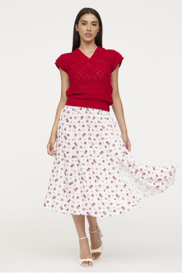 Skirts W POLINA S471 CH. 433 - CHERRY