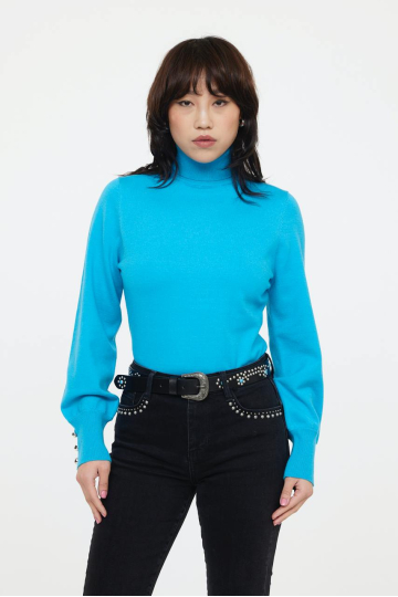 Sweaters W CAPER ML W648 TUR - TURQUOISE