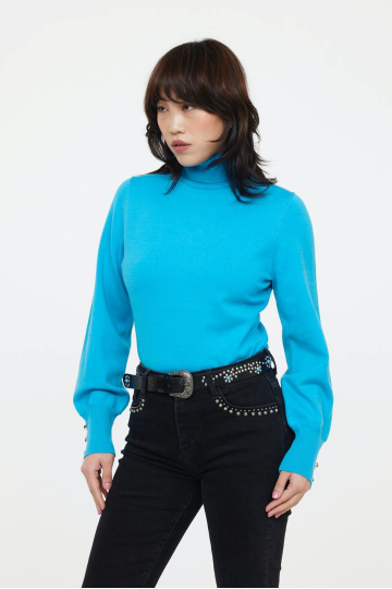 Sweaters W CAPER ML W648 TUR - TURQUOISE