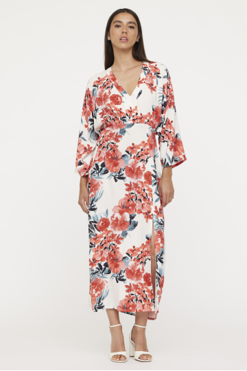 Kleitas W LABIA ML S498 IAF - IVORY AOP FLOWER