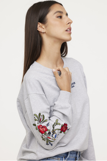 Sweatshirts W ELIDA ML ECO S458 122 - GRIS CHINE