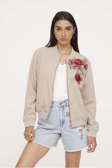 Jackets W FLOWERS S467 521 - ARGILE BEIGE