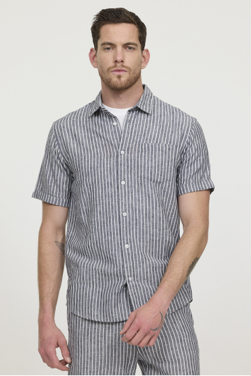 Shirts M DOULY MC F193 NAVY STRIPES