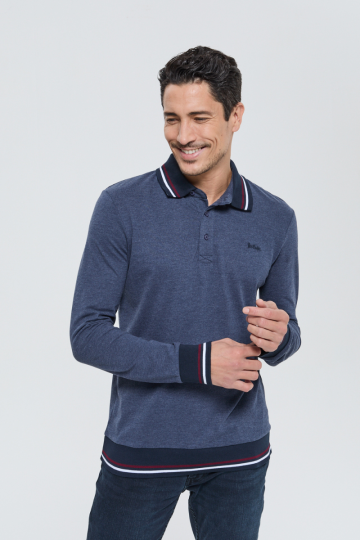 Polo M BELANI ML W861 201 - NAVY