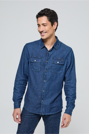 Krekli M DAREL ML D368 BLD BLUE DENIM