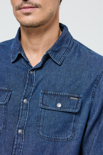 Krekli M DAREL ML D368 BLD BLUE DENIM