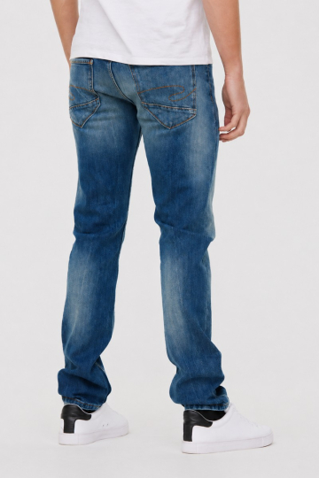 Straight jeans M JEEP D101 MBBR ZD - MEDIUM BLUE BRUSHED Straight jeans M JEEP D101 MBBR ZD - MEDIUM BLUE BRUSHED
